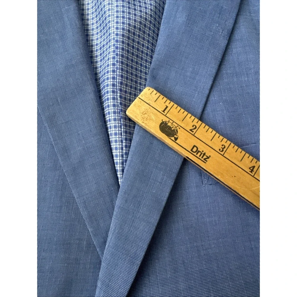 Saddlebred Men's Blue Sport Coat Blazer 46L Cotton Poly Lined Classic Fit Jacket